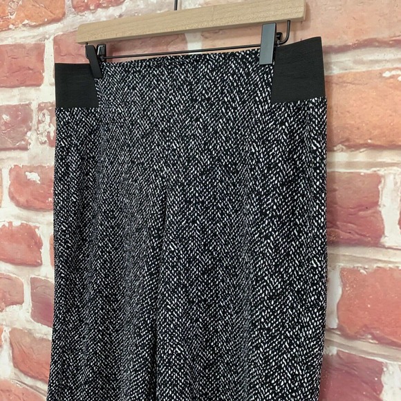 Soho Pants Women's Small Black White Abstract Stretchy Pull On Wide Leg Cropped - Picture 5 of 11